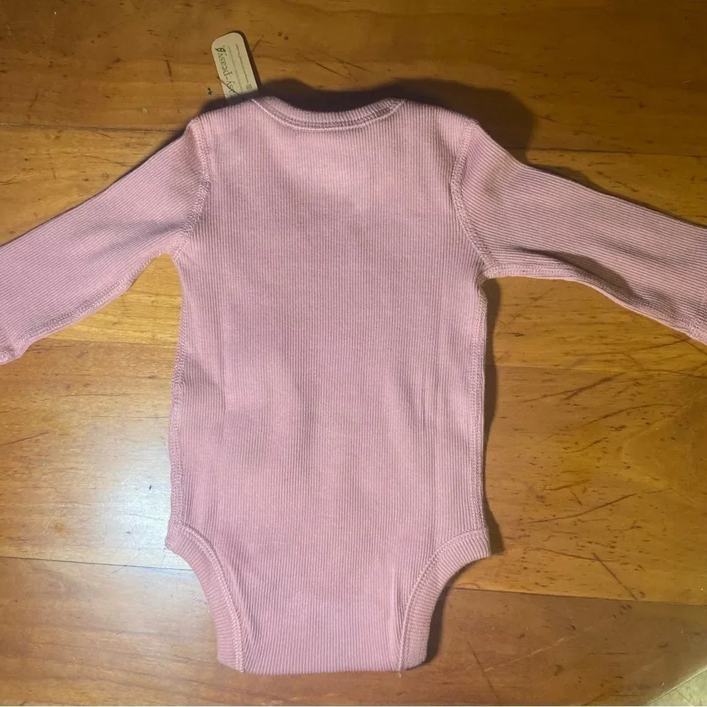 Baby Pink Long‎ Sleeve Onesie